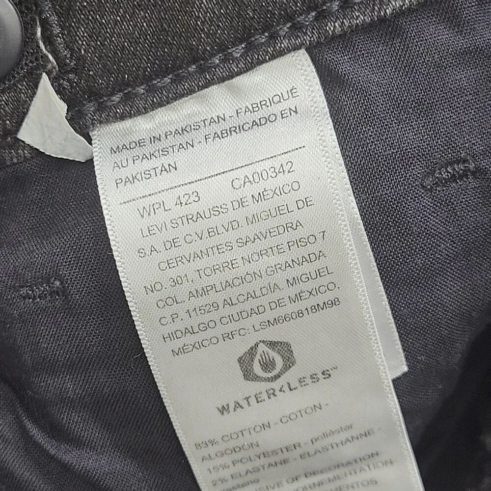 DENIZEN from Levi's Boys Taper Jeans Adjustable Waist Black Size 14